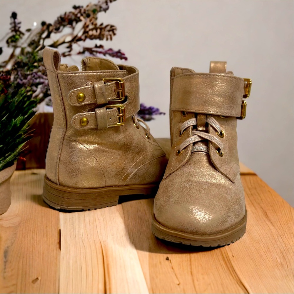 Girls side zipper ankle boots